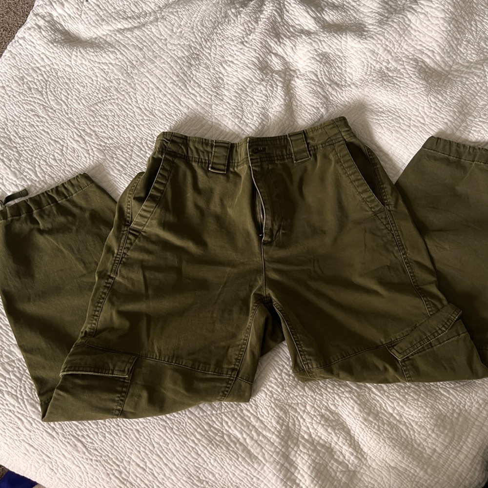 High waisted Olive green Cargo Pants